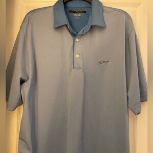 Men's Greg Norman Golf Light Blue Polo Shirt